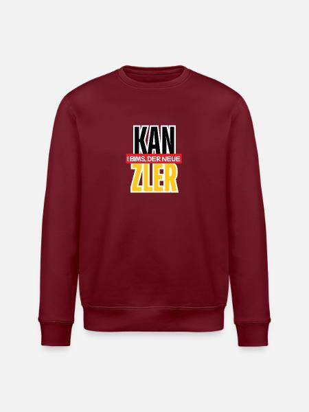 I BIMS DER NEUE KANZLER - Stanley/Stella Unisex Bio-Sweatshirt ROLLER - Burgunderrot