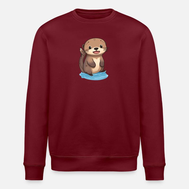 Totally cute otter - Stanley/Stella ROLLER Unisex Organic Sweatshirt - burgundy