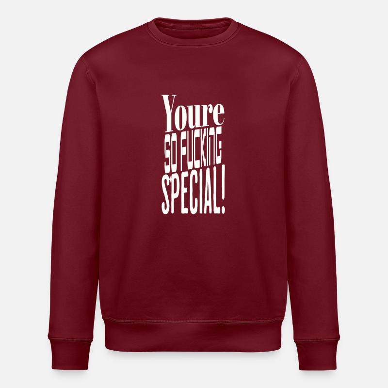 Youre so Special Present White - Stanley/Stella Unisex Bio-Sweatshirt ROLLER - Burgunderrot