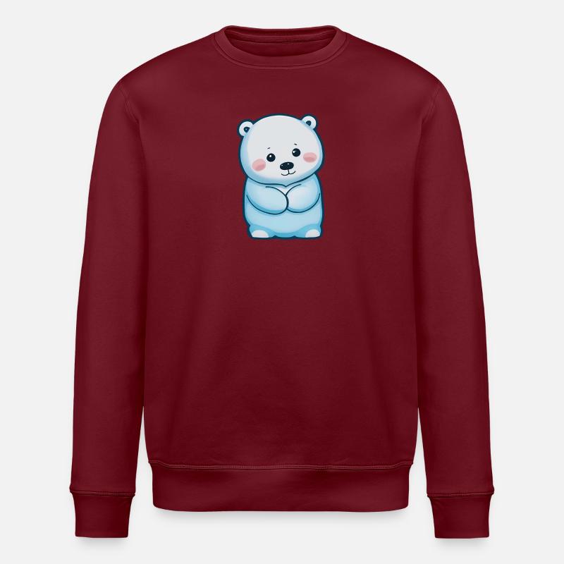 Total niedlicher Eisbär - Stanley/Stella Unisex Bio-Sweatshirt ROLLER - Burgunderrot