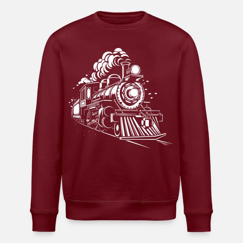 Dampflokomotive - Stanley/Stella Unisex Bio-Sweatshirt ROLLER - Burgunderrot