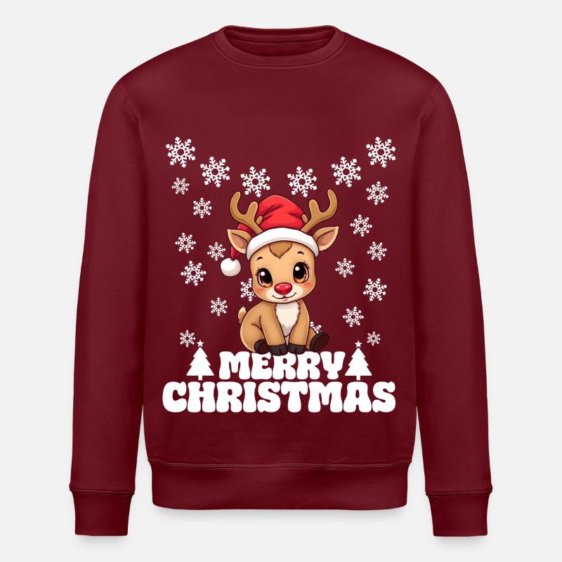 Renne - Joyeux Noël - Sweat bio ROLLER Stanley/Stella Unisexe - bordeaux