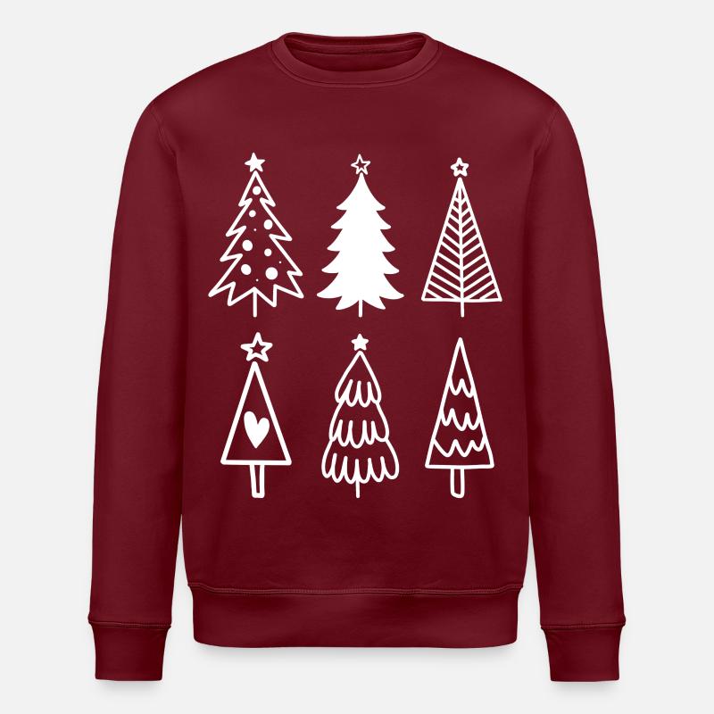 Sapins de Noël - Sweat bio ROLLER Stanley/Stella Unisexe - bordeaux
