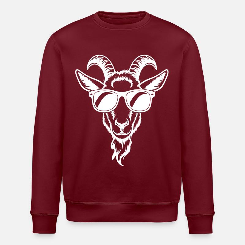 Chèvre avec lunettes de soleil - Sweat bio ROLLER Stanley/Stella Unisexe - bordeaux