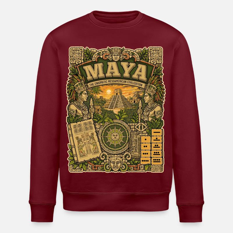 Maya-Zivilisation - Stanley/Stella Unisex Bio-Sweatshirt ROLLER - Burgunderrot