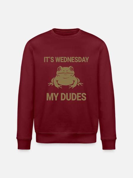 It's Wednesday my Dudes - Stanley/Stella ROLLER Unisex Organic Sweatshirt - burgundy