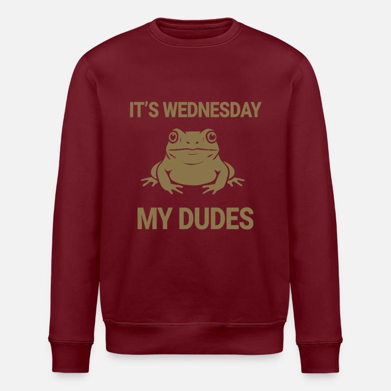 It's Wednesday my dudes - Stanley/Stella Unisex Bio-Sweatshirt ROLLER - Burgunderrot