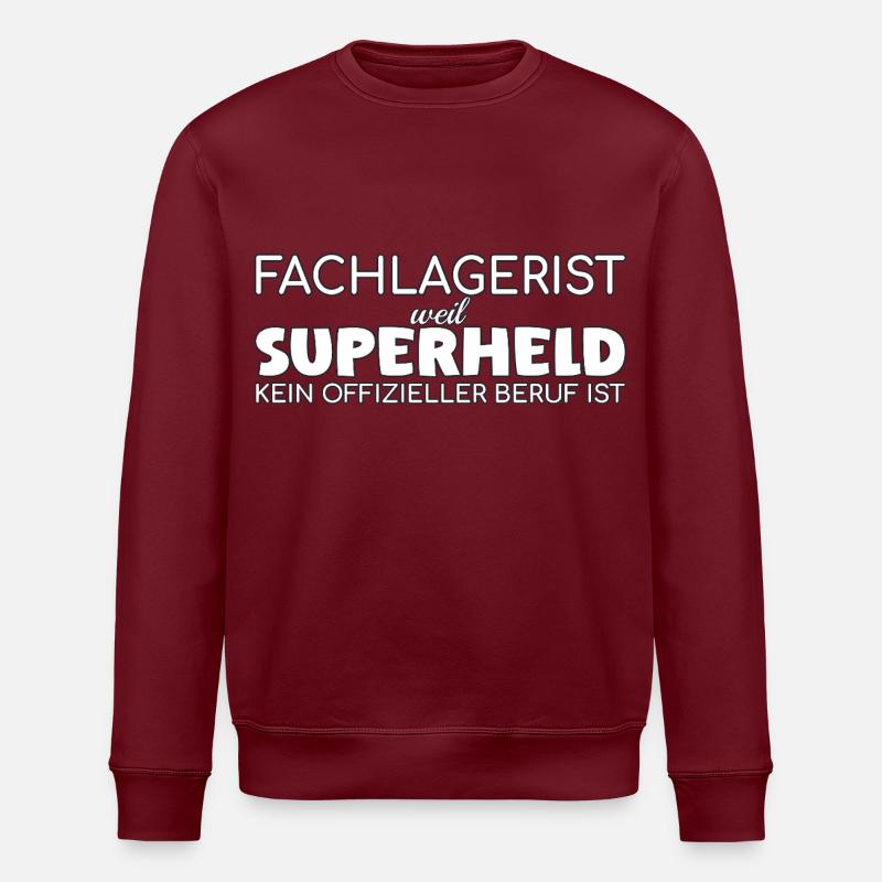 Fachlagerist Superheld - Stanley/Stella Unisex Bio-Sweatshirt ROLLER - Burgunderrot