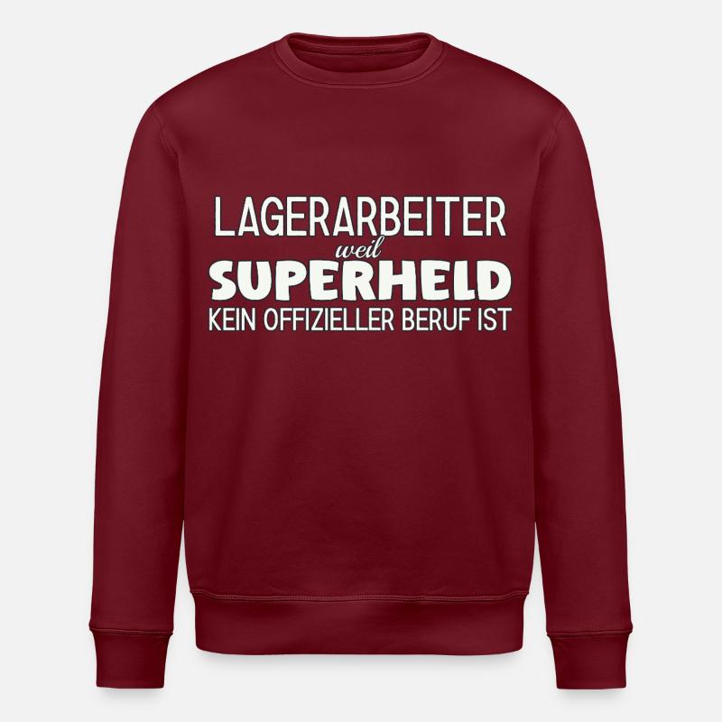 Lagerarbeiter Superheld - Stanley/Stella Unisex Bio-Sweatshirt ROLLER - Burgunderrot