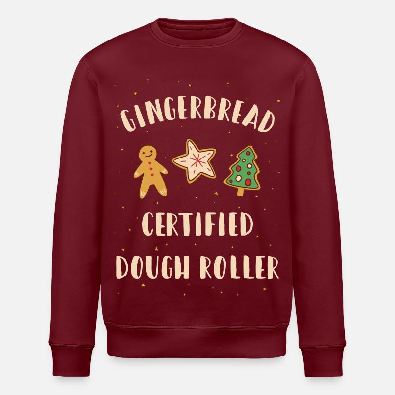 Gingerbread Dough Roller - Christmas Baking - Stanley/Stella ROLLER Unisex Organic Sweatshirt - burgundy
