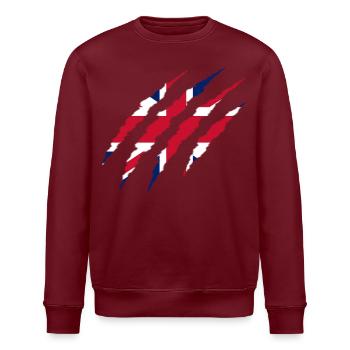 BRITISCHE KLAUE - Stanley/Stella Unisex Bio-Sweatshirt ROLLER - Burgunderrot - Vorne - Nik (191cm)