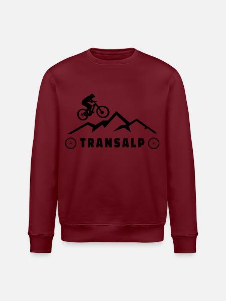 Transalp Alpenüberquerung mit Fahrrad - Stanley/Stella Unisex Bio-Sweatshirt ROLLER - Burgunderrot