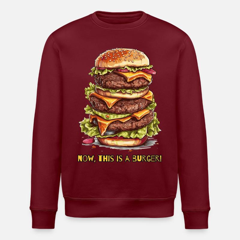 nun, das ist ein Burger - Stanley/Stella Unisex Bio-Sweatshirt ROLLER - Burgunderrot