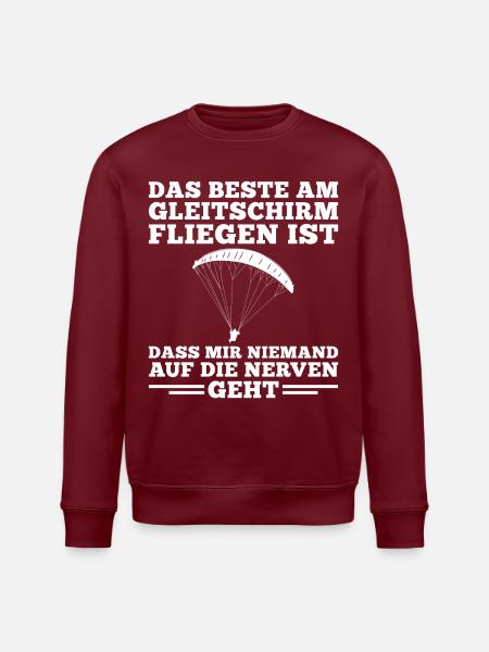 Paragleiter Lustiger Spruch Gleitschirmfliegen - Stanley/Stella Unisex Bio-Sweatshirt ROLLER - Burgunderrot