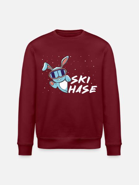 Skihase - Skifahren - Skiurlaub - Stanley/Stella Unisex Bio-Sweatshirt ROLLER - Burgunderrot