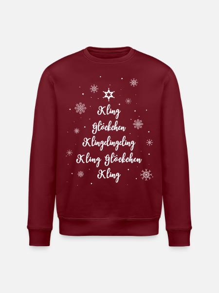 Weihnachtslied Weihnachtsbaum Weihnachten Schnee - Stanley/Stella Unisex Bio-Sweatshirt ROLLER - Burgunderrot