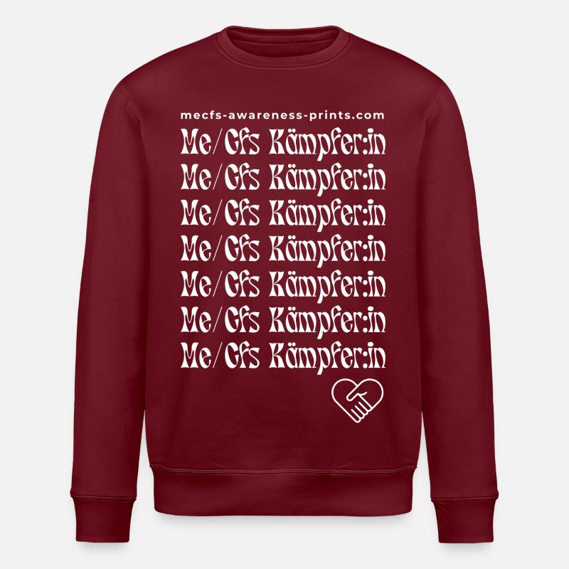 ME/CFS FIGHTER VI 💪 - white 🤍 - Stanley/Stella ROLLER Unisex Organic Sweatshirt - burgundy