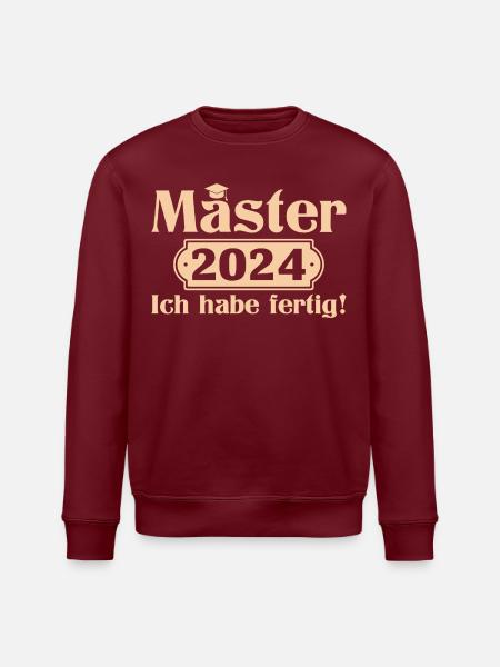 Master 2024 Abschluss Masterprüfung - Stanley/Stella Unisex Bio-Sweatshirt ROLLER - Burgunderrot