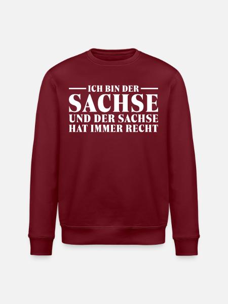 Ostdeutsch Sächsisch Humor Sachse - Stanley/Stella Unisex Bio-Sweatshirt ROLLER - Burgunderrot