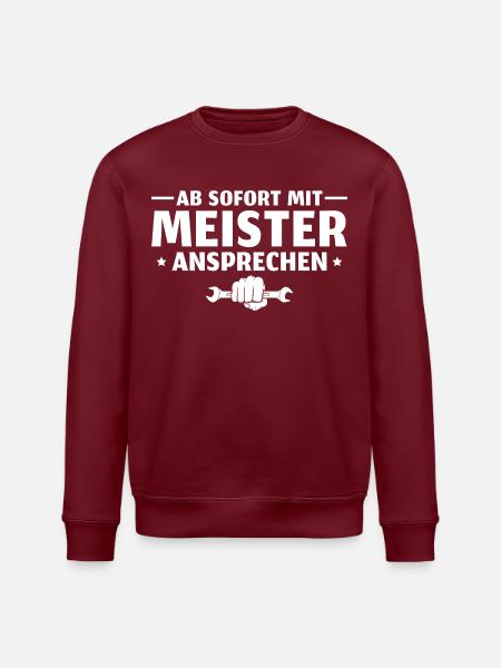 Kfz Mechaniker Meister Bestandene Meisterprüfung - Stanley/Stella Unisex Bio-Sweatshirt ROLLER - Burgunderrot