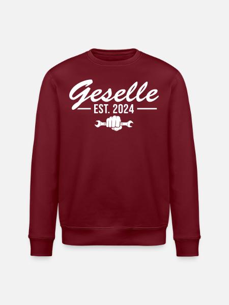 Geselle 2024 Kfz Mechaniker Gesellenprüfung - Stanley/Stella Unisex Bio-Sweatshirt ROLLER - Burgunderrot