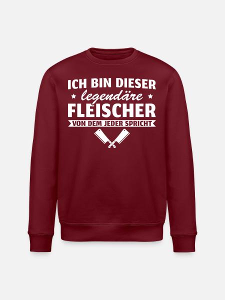 Metzger Legendärer Fleischer Geschenk - Stanley/Stella Unisex Bio-Sweatshirt ROLLER - Burgunderrot