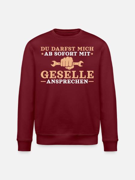 Ausbildung bestanden Mit Geselle ansprechen - Stanley/Stella Unisex Bio-Sweatshirt ROLLER - Burgunderrot