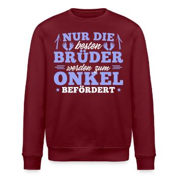 Schwangerschaft verkünden Bruder Werdender Onkel - Stanley/Stella Unisex Bio-Sweatshirt ROLLER - Burgunderrot - Vorne - Nik (191cm)