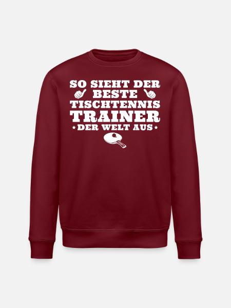 Bester Tischtennis Trainer der Welt - Stanley/Stella Unisex Bio-Sweatshirt ROLLER - Burgunderrot
