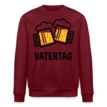 Vatertag (Bier Prosit / Bayrische Bierkrüge / 2C) - Stanley/Stella Unisex Bio-Sweatshirt ROLLER - Burgunderrot - Vorne - Nik (191cm)