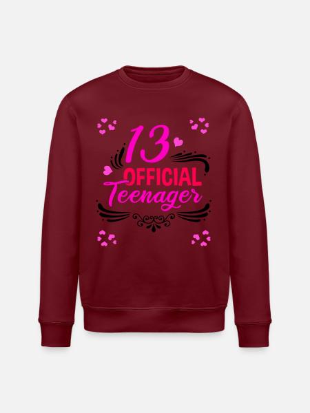 13 Official Teenager - 13 Jahre Geburtstag Mädchen - Stanley/Stella Unisex Bio-Sweatshirt ROLLER - Burgunderrot