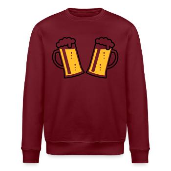 2 Maßkrüge Prosten (Bier / Bierseidel / 2C) - Stanley/Stella Unisex Bio-Sweatshirt ROLLER - Burgunderrot - Vorne - Nik (191cm)