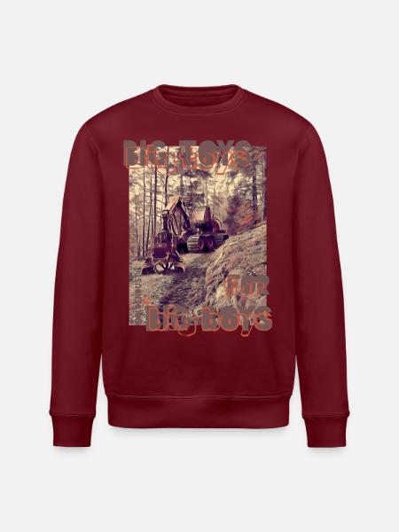 Harvester Forstmaschine Wald Holz Holzernter XO750 - Stanley/Stella Unisex Bio-Sweatshirt ROLLER - Burgunderrot