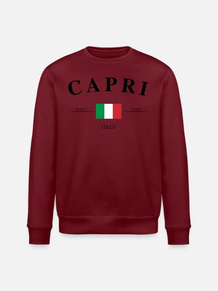 Capri Italien Urlaub Reise Souvenir - Stanley/Stella Unisex Bio-Sweatshirt ROLLER - Burgunderrot