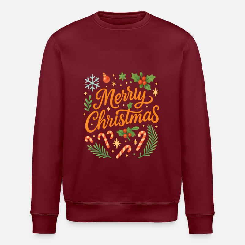 Lettrage de joyeux Noël - Sweat bio ROLLER Stanley/Stella Unisexe - bordeaux