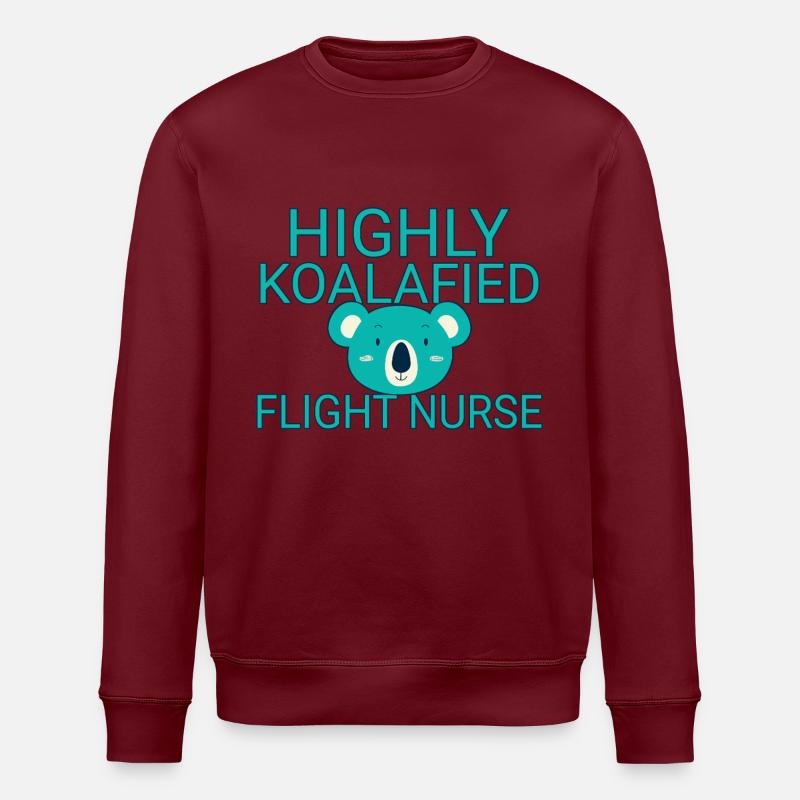 Flight Nurse Koalafied Luftrettung - Stanley/Stella Unisex Bio-Sweatshirt ROLLER - Burgunderrot