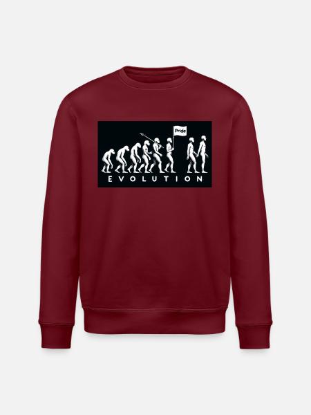 Pride Evolution – Marsch der Vielfalt - Stanley/Stella Unisex Bio-Sweatshirt ROLLER - Burgunderrot
