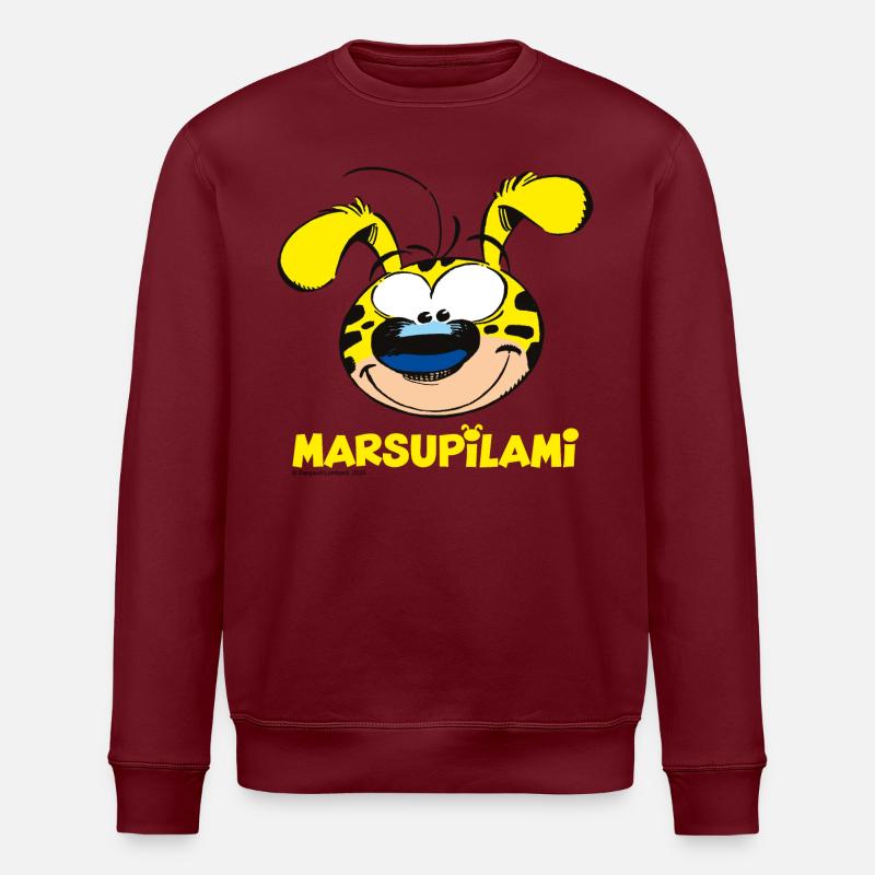 Marsupilami Kopf - Stanley/Stella Unisex Bio-Sweatshirt ROLLER - Burgunderrot