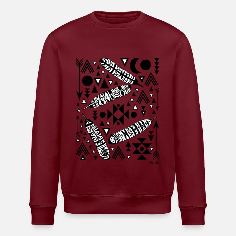 Feder Pfeil Motiv - Stanley/Stella Unisex Bio-Sweatshirt ROLLER - Burgunderrot