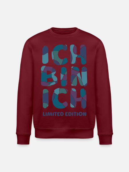 ICH BIN ICH - Affirmation Geschenk Selbstvertrauen - Stanley/Stella Unisex Bio-Sweatshirt ROLLER - Burgunderrot