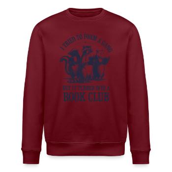 Bücherliebhaber Gang Buchclub Humorvoll - Stanley/Stella Unisex Bio-Sweatshirt ROLLER - Burgunderrot - Vorne - Nik (191cm)