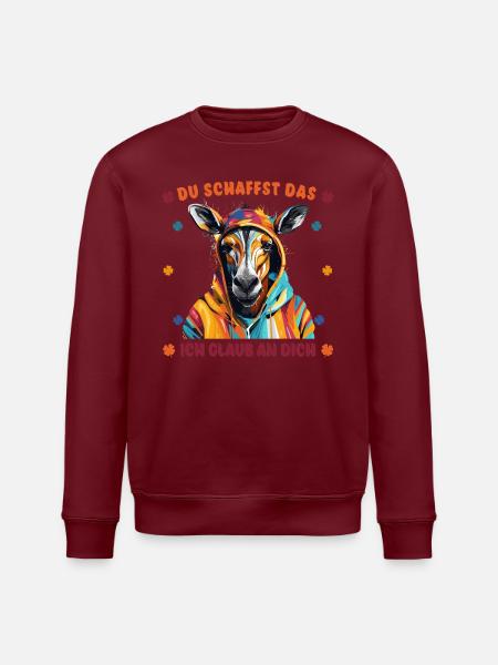 Du schaffst das! Ich glaub an dich! - Cooles Pferd - Stanley/Stella Unisex Bio-Sweatshirt ROLLER - Burgunderrot