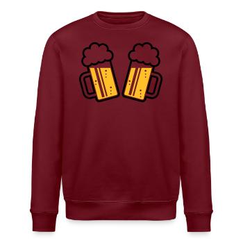 2 Bierkrüge Prosten Zu, Prosit! (Bier Maßkrüge 2C) - Stanley/Stella Unisex Bio-Sweatshirt ROLLER - Burgunderrot - Vorne - Nik (191cm)