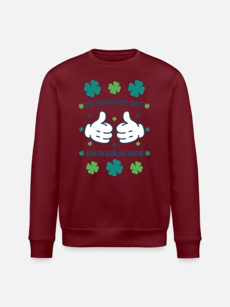 Du schaffst das! Daumen hoch Glücksbringer - Stanley/Stella Unisex Bio-Sweatshirt ROLLER - Burgunderrot
