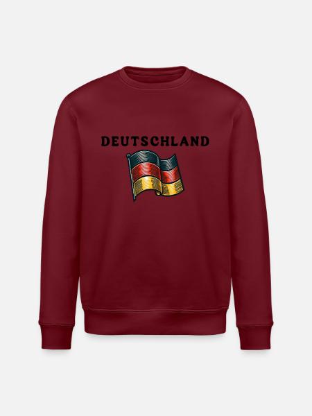 Deutschlandfahne - Stanley/Stella Unisex Bio-Sweatshirt ROLLER - Burgunderrot