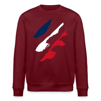 Frankreichflagge / Flagge Frankreich - Stanley/Stella Unisex Bio-Sweatshirt ROLLER - Burgunderrot - Vorne - Nik (191cm)