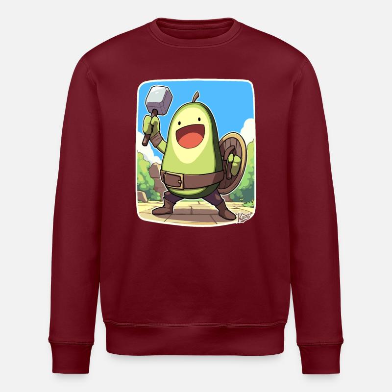 Funny Warrior Avocado - Stanley/Stella ROLLER Unisex Organic Sweatshirt - burgundy