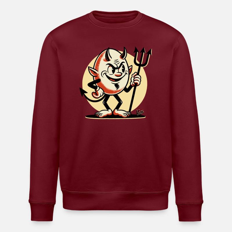The Evil Egg Devil - Stanley/Stella ROLLER Unisex Organic Sweatshirt - burgundy