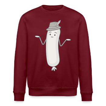 Lustige Weißwurst Weisswuascht Wurst Weisswurst - Stanley/Stella Unisex Bio-Sweatshirt ROLLER - Burgunderrot - Vorne - Nik (191cm)