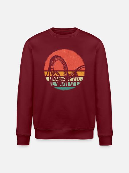 Achterbahn Freizeitpark Roller Coaster - Stanley/Stella Unisex Bio-Sweatshirt ROLLER - Burgunderrot
